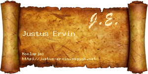 Justus Ervin névjegykártya